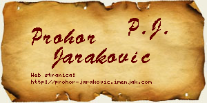 Prohor Jaraković vizit kartica